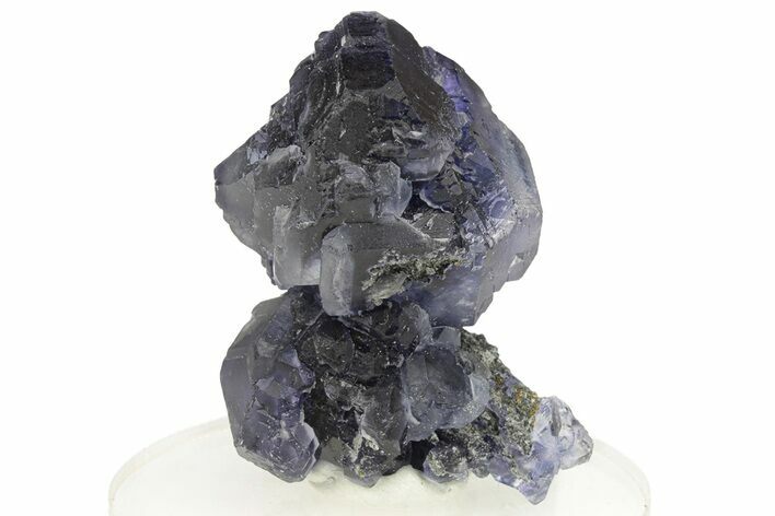 Purple Cube-Dodecahedron Fluorite Crystal with Quartz - China #257578